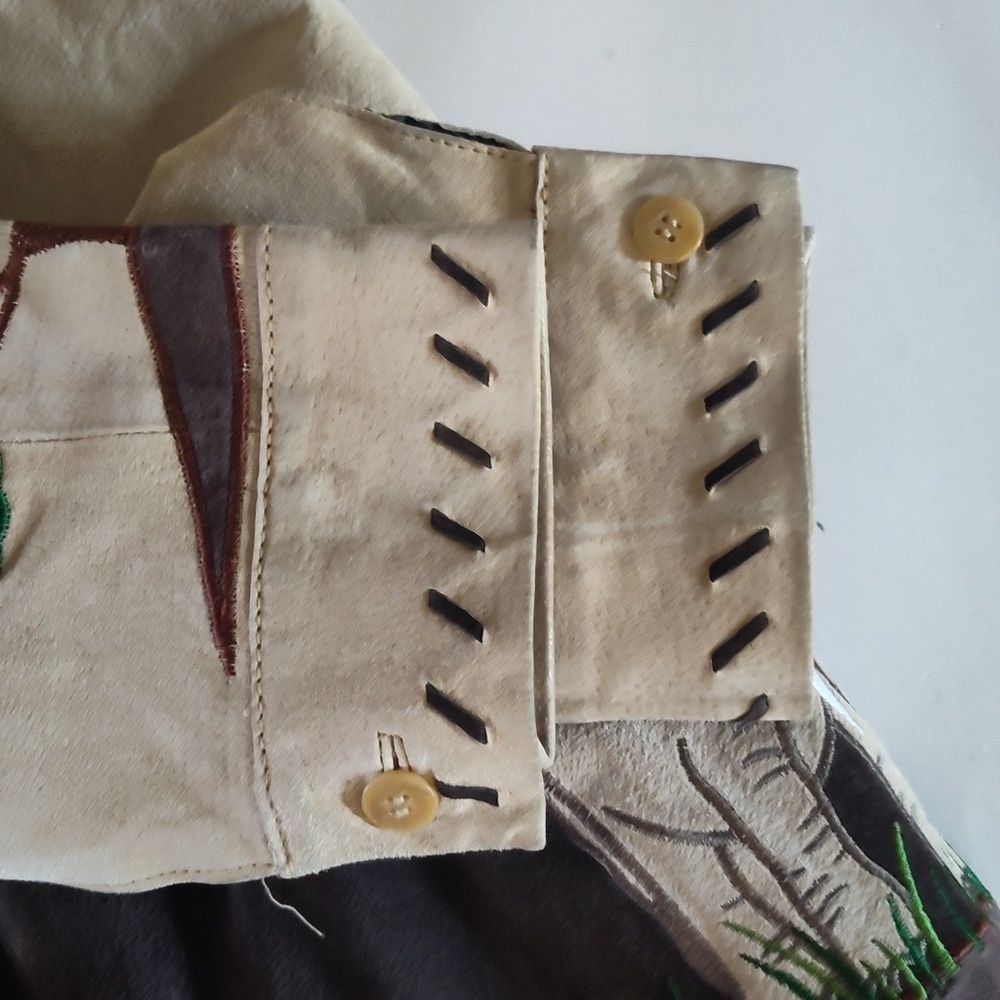 The Quacker Factory Womens Safari Suede Coat w/leather stitching Size Large - Picture 13 of 16
